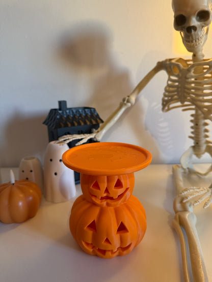 Suport lumanare Halloween Jack-o'-Lantern cu Dovleci Dubli